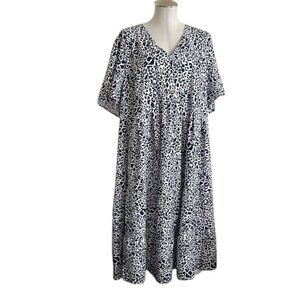 SHEIN white blue leopard dress NWT 4XL